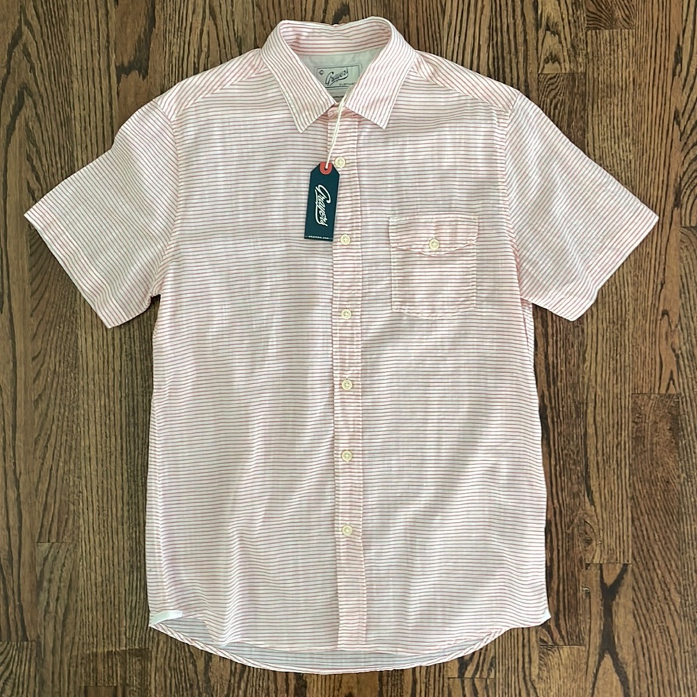 Grayers “Fairfield” horizontal micro stripe S/S, Size Small, NWT